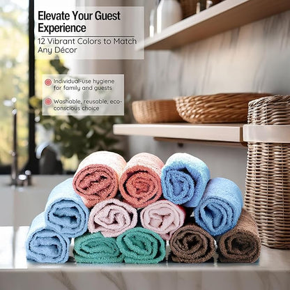 Luxurious Washcloths – Set of 12 – Size 13” x 13” – Thick Loop Pile Washcloth –