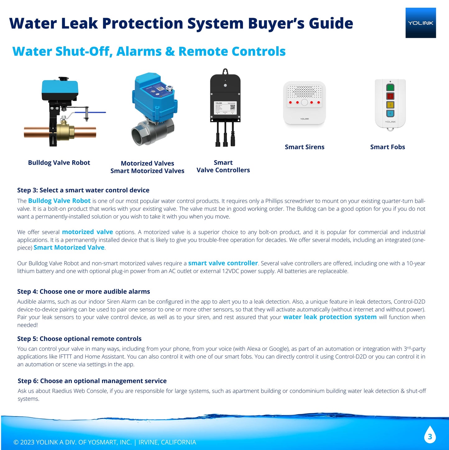 YoLink Water Leak Sensor 3-Pack, LoRa Up to 1/4 Mile Open-Air Range Smart Water Leak & Flood Detector, SMS/Text, Email & Push Notifications, w/Alexa, IFTTT, Home Assistant - YoLink Hub Required