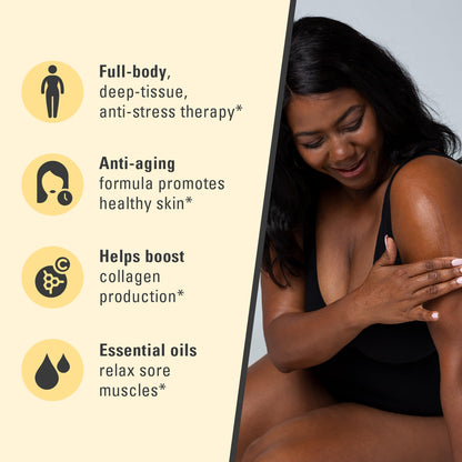 M3 Naturals Firming Body Massage Oil with Collagen & Stem Cell – Helps Smooth The Appearance of Cellulite & Improve Skin Texture – Refreshing Aromatherapy Body Oil for Legs & Full Body – 16 Fl Oz