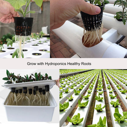 ORIMERC 12 pcs 3 inch Net Cup Quality Planting Mesh Pots/Baskets with Self Watering Wick Cord & Plant Labels for Garden Hydroponic Planting Pond Plants Planting Mason Jar Orchid Kratky Growing