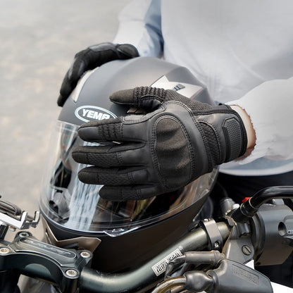 AXBXCX Touchscreen Full Finger Gloves for Men, Padded Outdoor Gloves Black Large