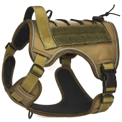 CBBPET Tactical Dog Harness for Small Medium Large Dogs No Pull Adjustable Harness Training Easy Control Pet Vest,Reflective Working Training (L(Neck 20-30, Chest 22-41))