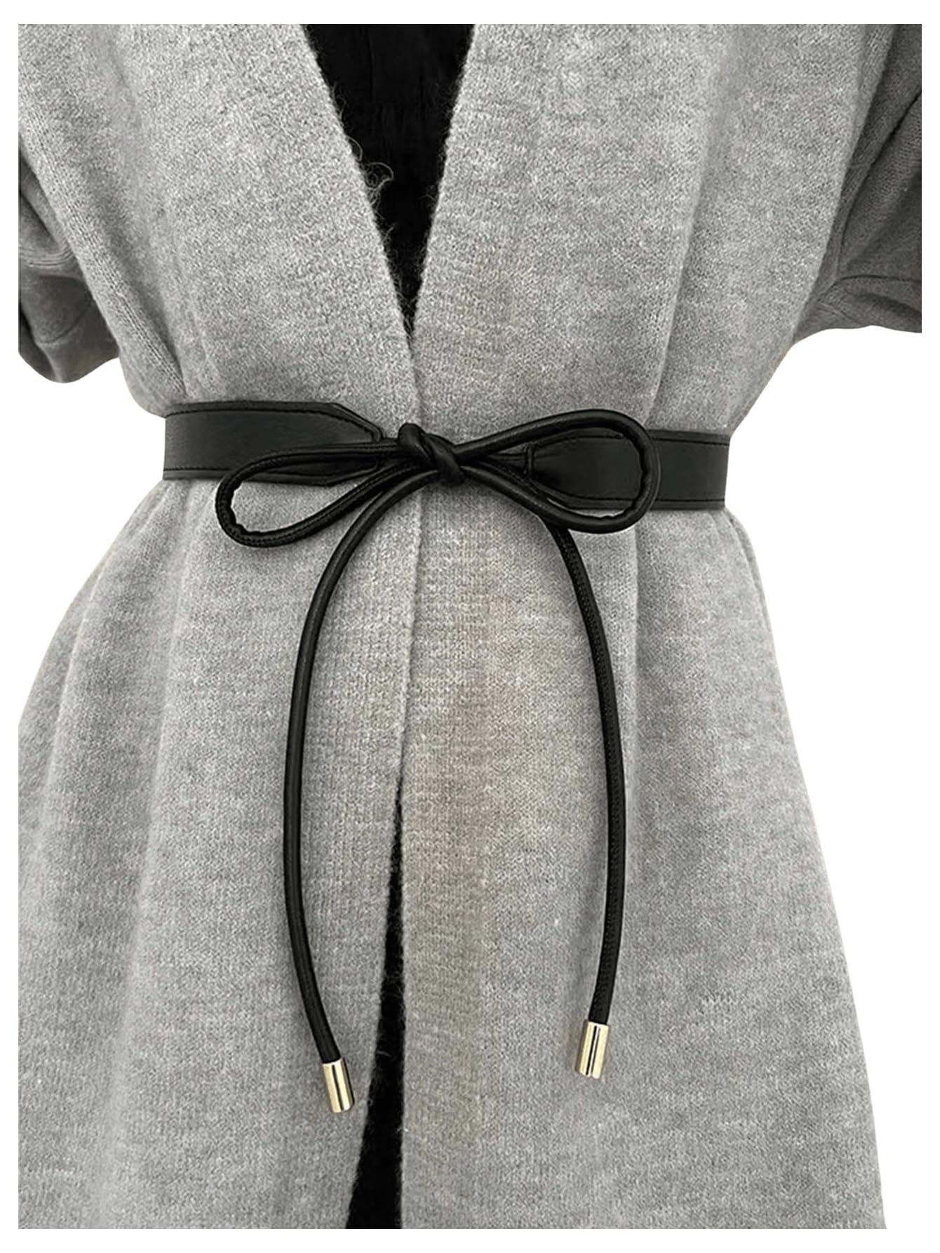 RoseSeek Women's Tie Waist Belts Fashion Leather Belt Coat Dress Sweater Waistband Black One-Size