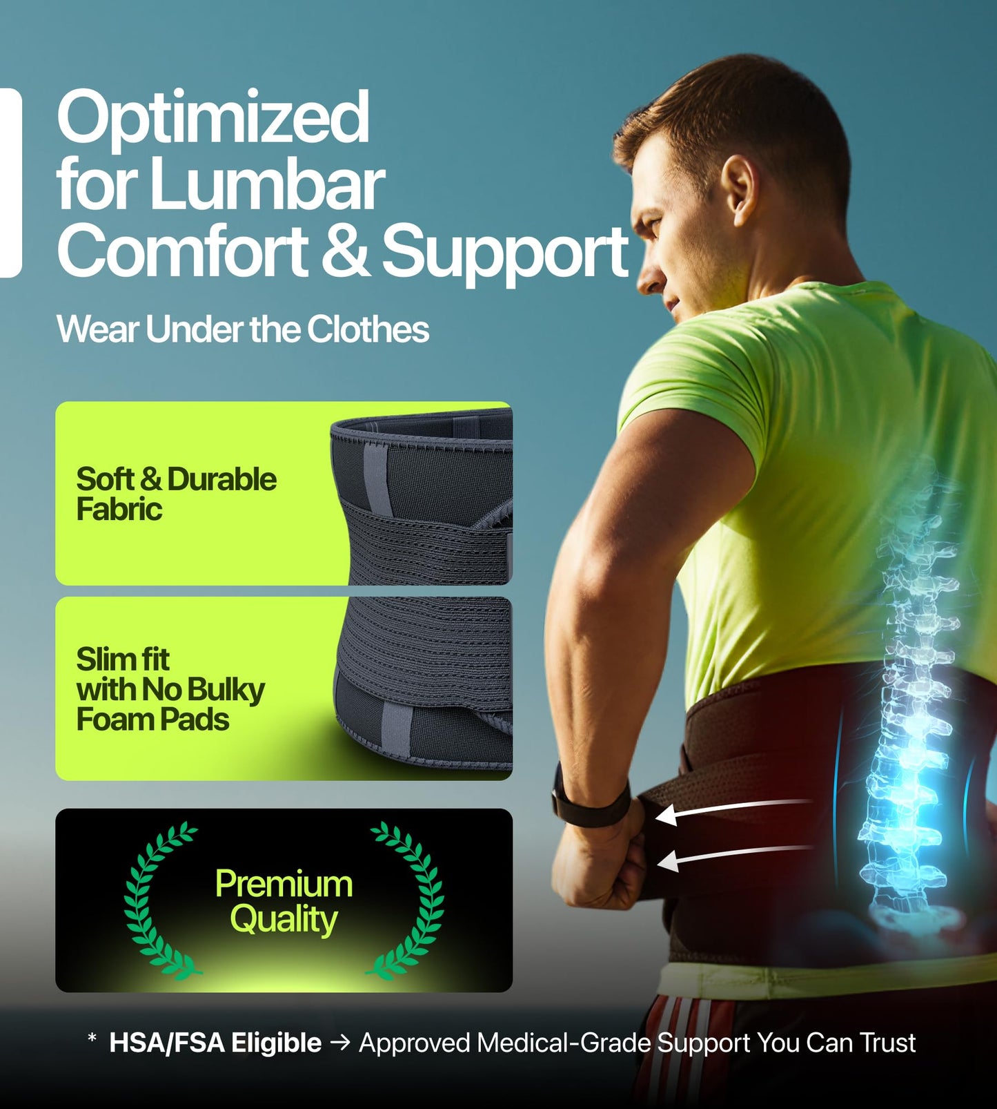 5XL Plus Size Back Brace – Adjustable Lumbar Support for Women & Men | Lower Back Pain Relief & Injury Prevention | Discreet Under-Clothes Belt for Big, Tall, Obese & Overweight Individuals