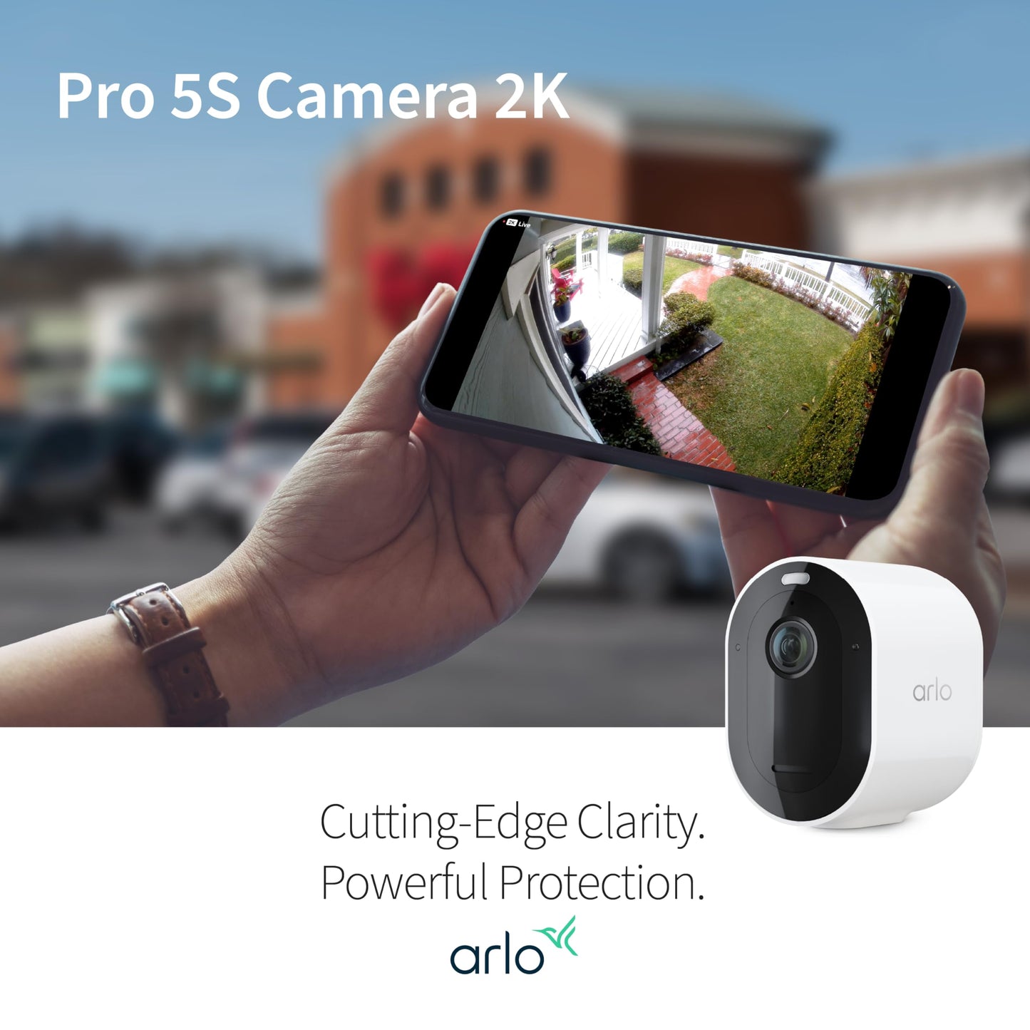 Arlo Pro 5S Spotlight Security Camera 2K HDR | Outdoor | Wireless | Dual-Band Wi-Fi Connects to Strongest Network |12X Zoom, 2-Way Audio, Siren, Color Night Vision,Live Stream(White, 4 Cameras)