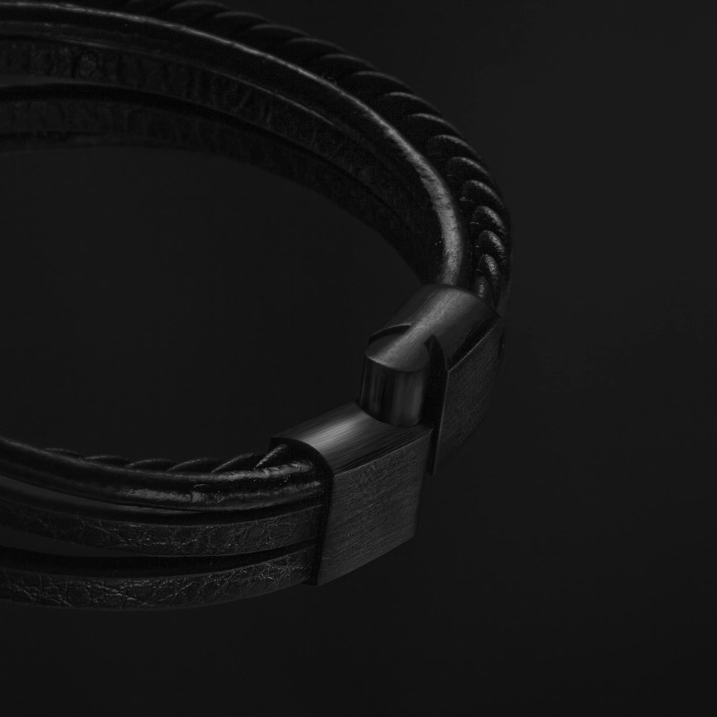 SERASAR Mens Bracelet - Black Bracelet Leather Cowhide Gift-Box Braided Stainless Steel Jewelry Wrist-Band Cuff Wrap Rope Bangle Dad Man Pulseras para Hombres Cuero Regalo