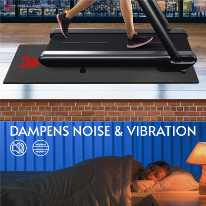 Crostice Bike Trainer Mat Compatible with Peloton Bike, for Treadmill & Row, THK 6mm, Under Mat Protect Hardwood Floor Carpet, Trainer Accessory for Indoor Stationary Exercise Bicycle