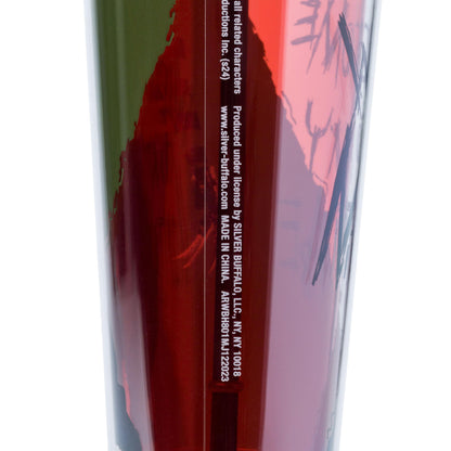 Silver Buffalo A Nightmare on Elm Street Welcome to My Nightmare Featuring Freddy Krueger Plastic Cold Cup with Lid and Straw Topper, 24 Ounces