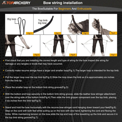 TOPARCHERY Archery 60" Takedown Hunting Recurve Bow and Arrow Set for Adults Practice Competition Longbow Kit 30-50lbs with 6pcs Arrows Right Hand Black