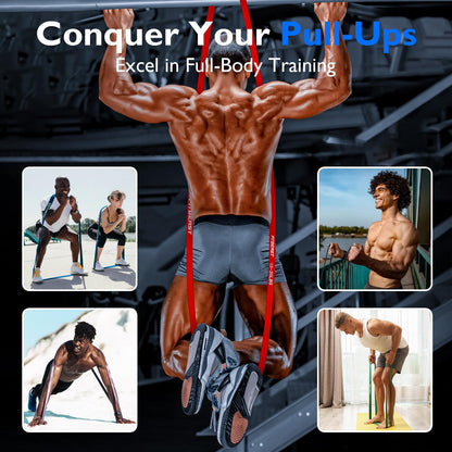 FitBeast Resistance Bands Set, Pull Up Assist Bands for Strength Training, Powerlifting, Muscle Toning, Yoga, Mobility Exercises, Rehabilitation, Full-Body Workout