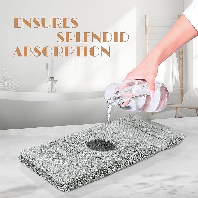 White Classic Light Gray Hand Towels