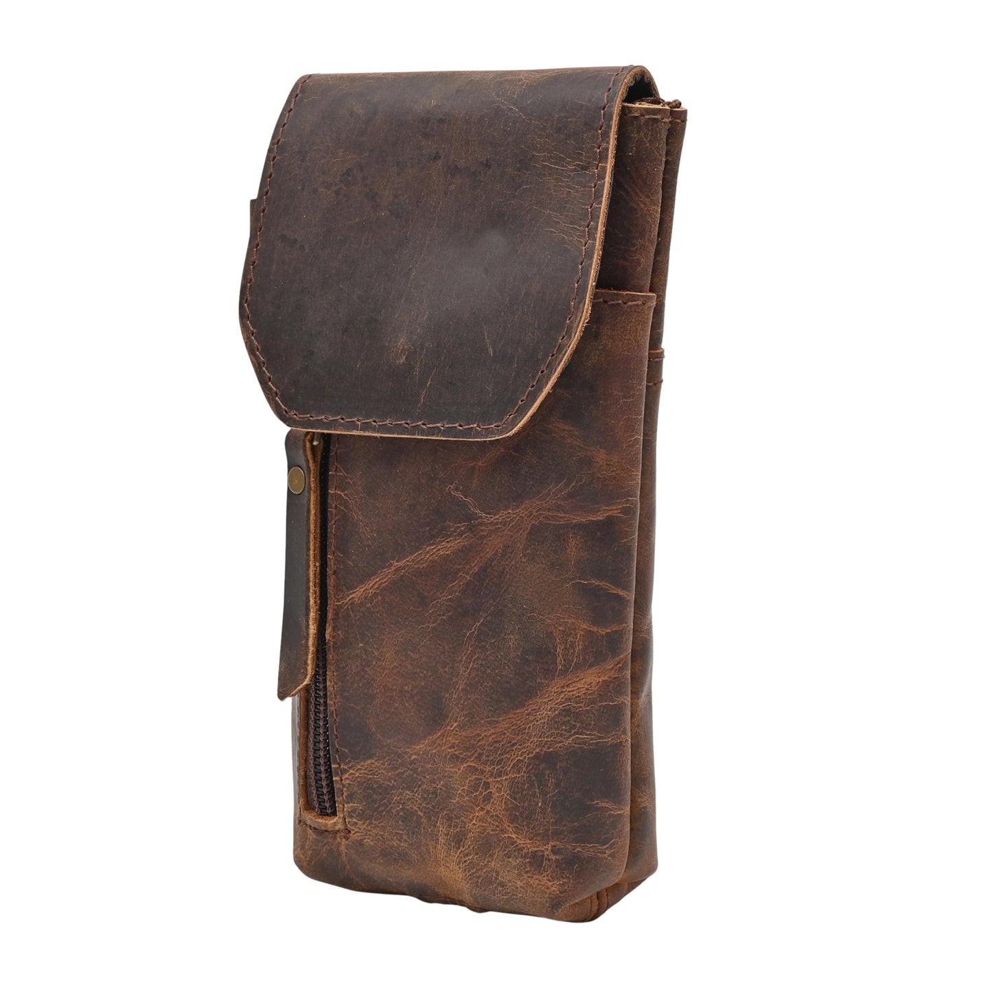 Autentico Genuine Leather Phone Holster Pouch with Belt Clip Cell Phone Cover 8X4 Magnetic Closure ID Card Holder Brown Universal Case for iPhone Samsung Galaxy Google Pixel Leather All Smart Phones