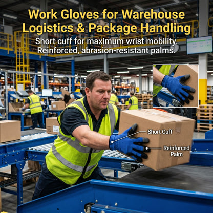 NL HOME 3-Finger Touchscreen Mechanic Work Gloves, Durable Palm