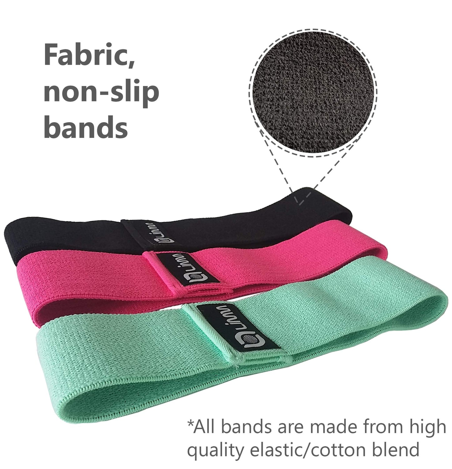Fittest Pro by Limm Resistance Bands for Legs and Butt, Fabric Exercise Loop Bands Yoga, Pilates, Rehab, Fitness and Home Workout, Strength Bands for Booty
