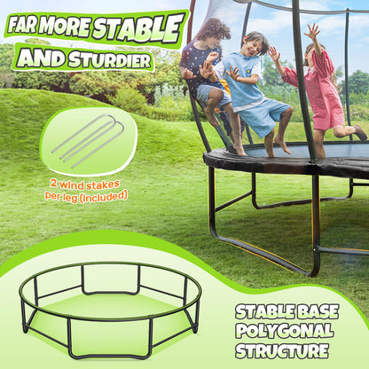 BCAN Trampoline 16FT Recreational Trampoline with Enclosure for Kids Adults, ASTM Approved, Outdoor Trampoline with Ladder for Kids bk