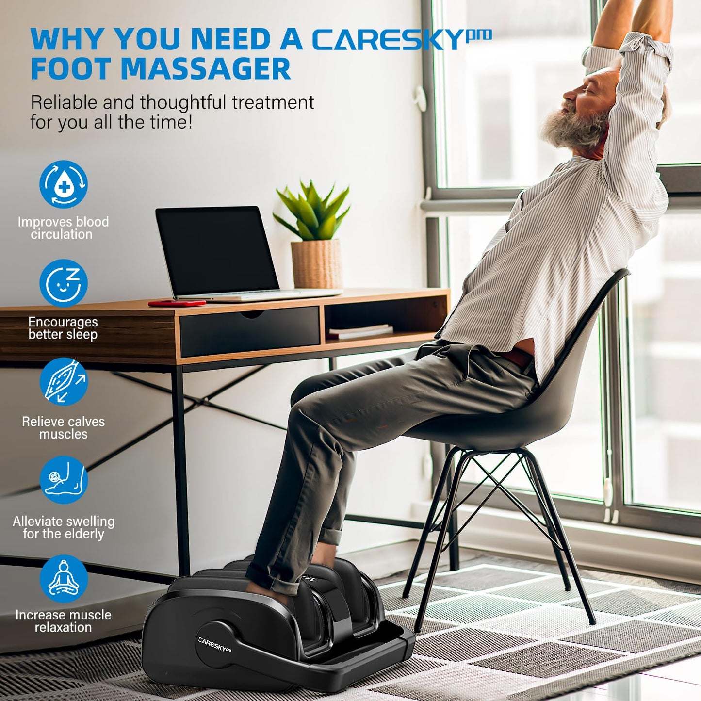 FSA Eligible HSA Items, Shiatsu Foot Massager for Neuropathy and Pain Relief, 3 Heat Therapy, 5 Intensity Deep Kneading, Rolling for Calf-Feet-Arm Relaxation, Plantar Fasciitis