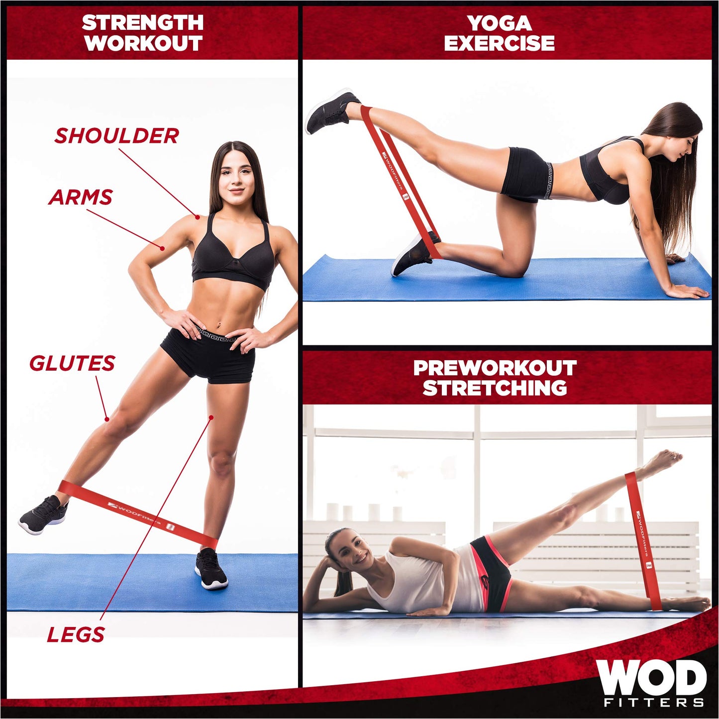 WODFitters Bandelicious Mini Bands Set - 4 Exercise Workout Resistance Bands - Exercise Loops - Workout Flexbands for Stretching, Physical Therapy, Rehab, Home Fitness and Muscle Activation