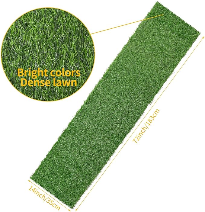 Aneco 14 x 72 Inch Artificial Grass Table Runners Carpet Roll Synthetic Grass Table Runner Grass Tabletop Decoration for Spring Fall Summer Holiday, Baby Shower, Wedding, Birthday, Banquet