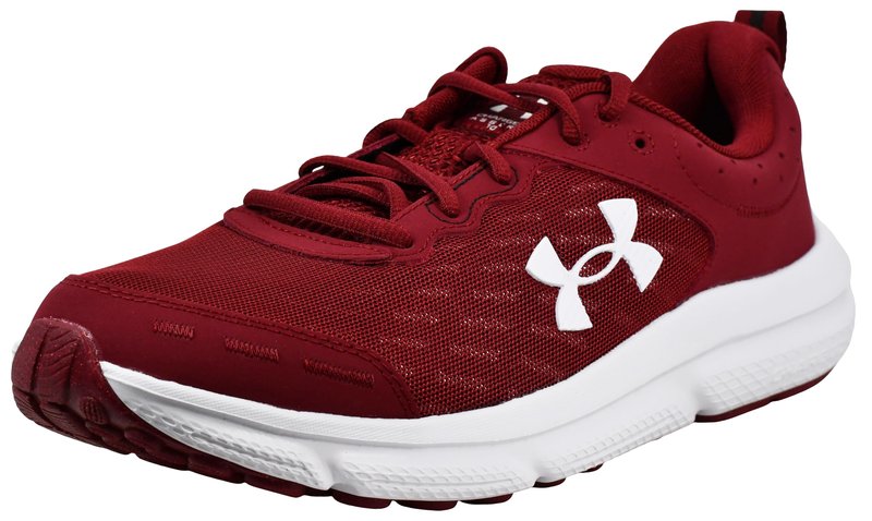 Under Armour Men's Charged Assert 10 Shoes, Cardinal/Cardinal/White, 8