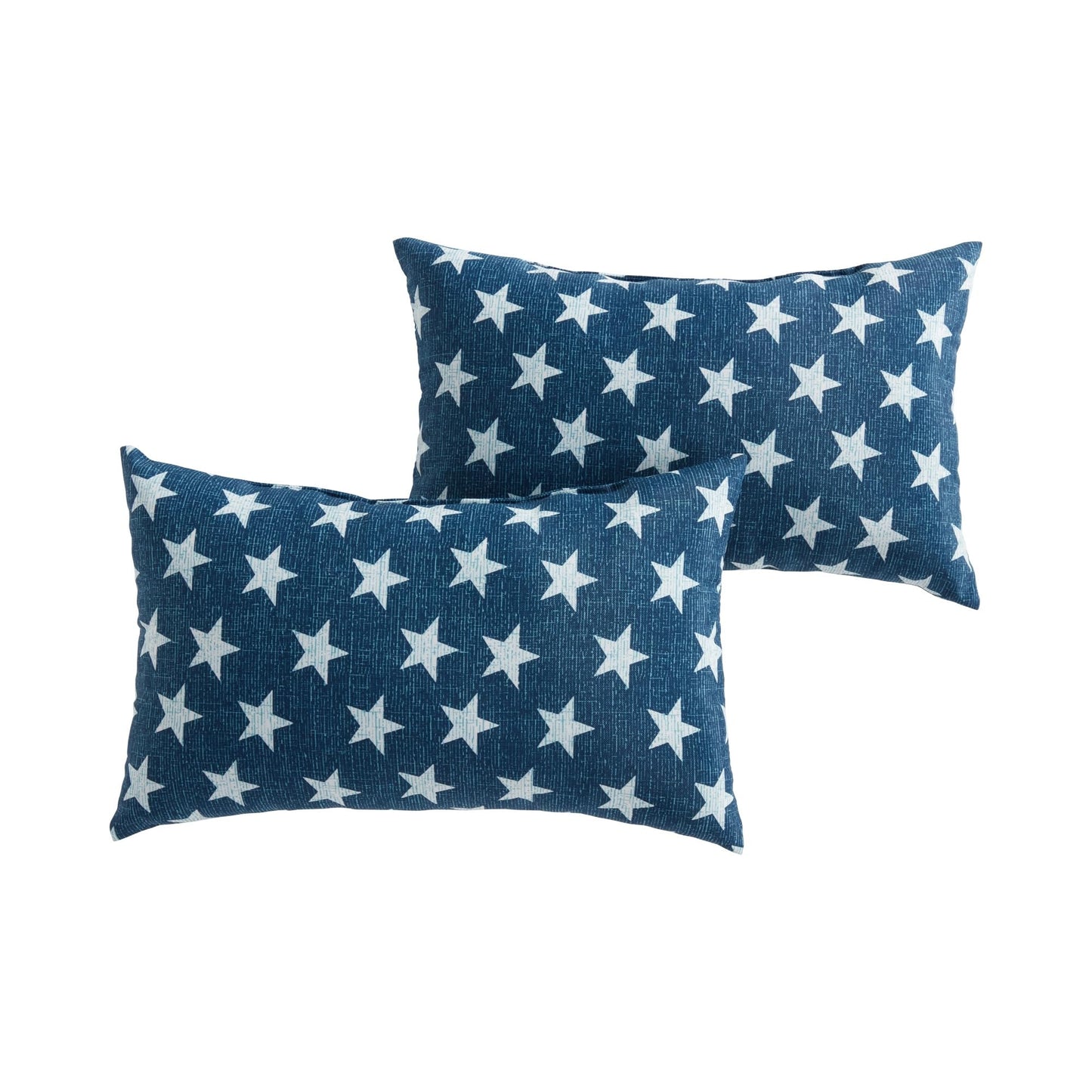 Greendale Home Fashions 2-Pack Outdoor 19x12 inch Rectangle Decorative Throw Pillow, Stars