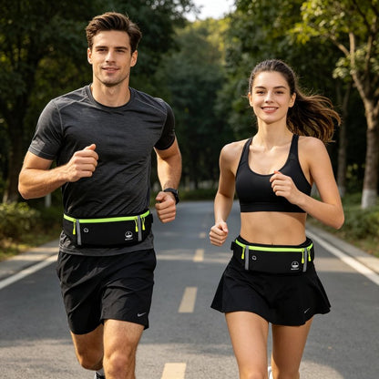 Slim Running Belt Fanny Pack for Women Men, Jogging Pouch Waist Pack Money Belt Bag Phone Holder for Running Hiking Traveling