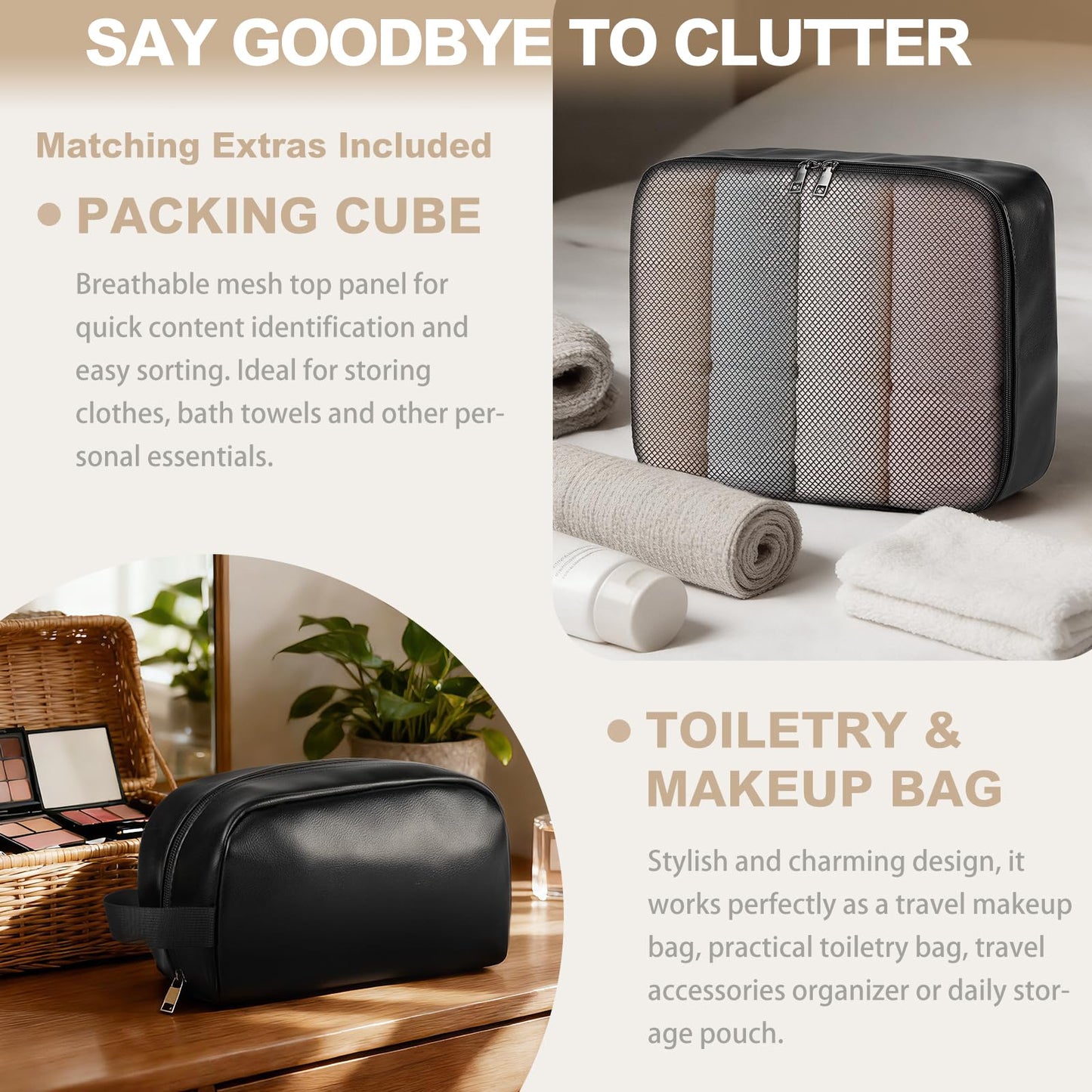 Large 3-in-1 Leather Duffle Bag for Travel Weekender Overnight Hospital Gym Bag for Men & Women, Carry On Airline Approved Personal Item Duffel Garment Bag Luggage with Shoe Compartment & Toiletry Bag