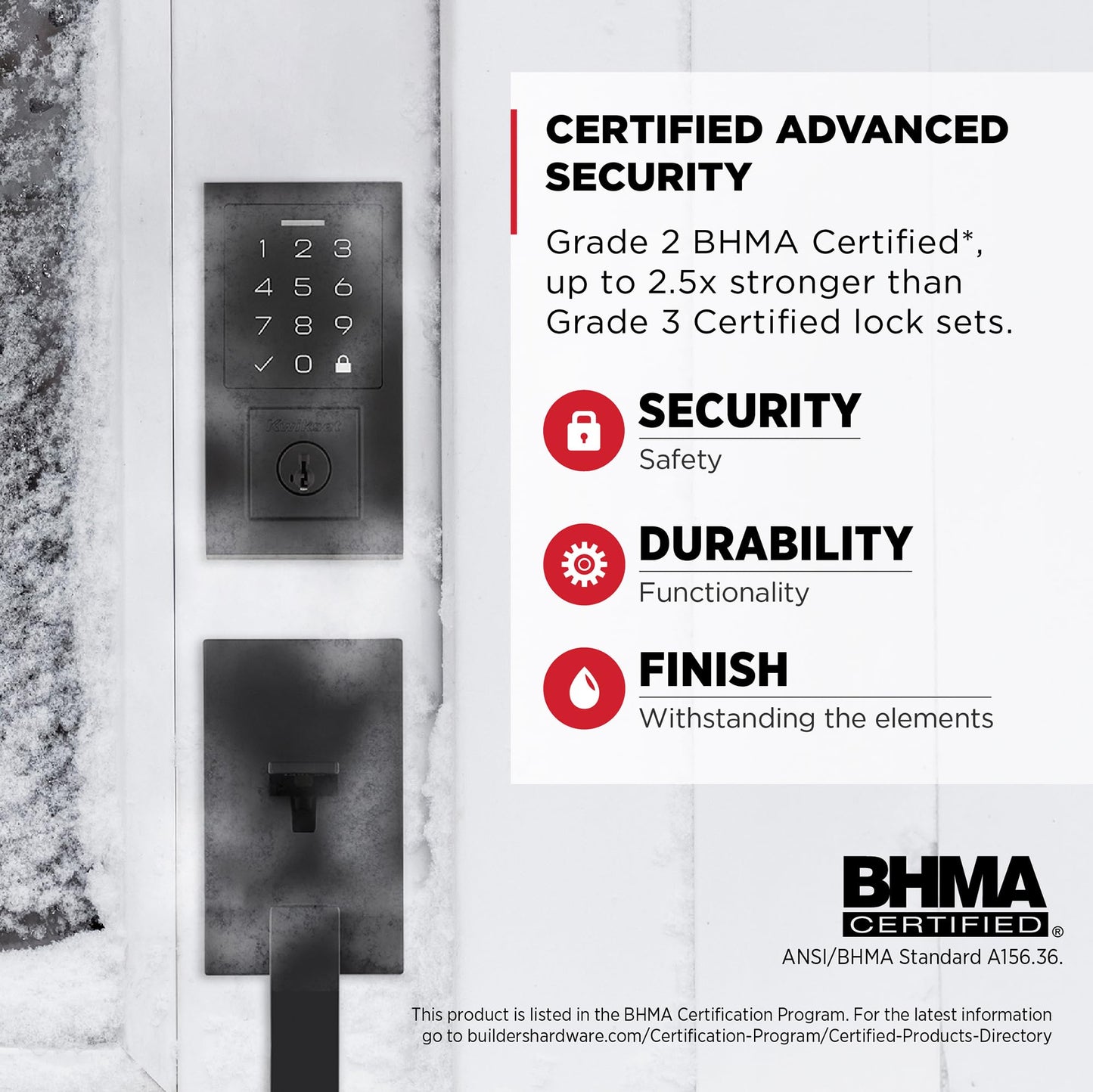 Kwikset SmartCode 270 Keyless Entry Electronic Touchpad Deadbolt Door Lock with Auto-Lock, Custom User Codes, Advanced Security in Satin Nickel Traditional
