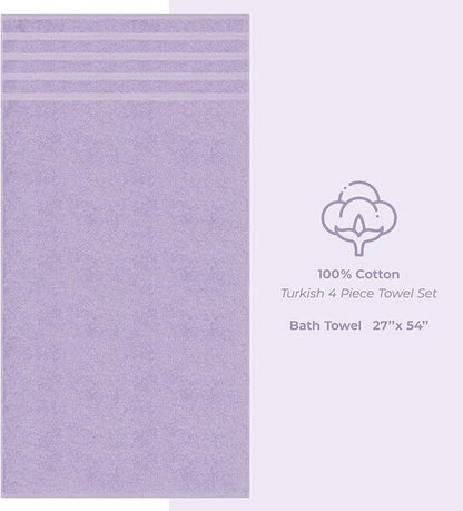 American Soft Linen Luxury 4 Piece Bath Towel Set, 600 GSM 100% Cotton Turkish