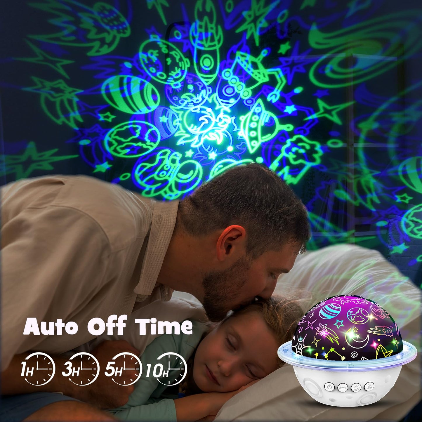 Night Light Lamp for Kids Room: Planet Night Light Projector for Bedroom Birthday Gifts for 3 4 5 6 7 8 9 10 11 12 Year Old, 4 in 1 Dinosaur & Universe & Star Night Lights Kids Room Decor