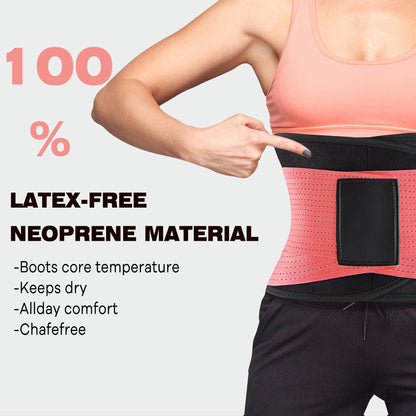 VENUZOR Waist Trainer Belt for Women - Waist Cincher Trimmer - Slimming Body Shaper Belt - Sport Girdle Belt (UP Graded)(Pink,XX-Large)