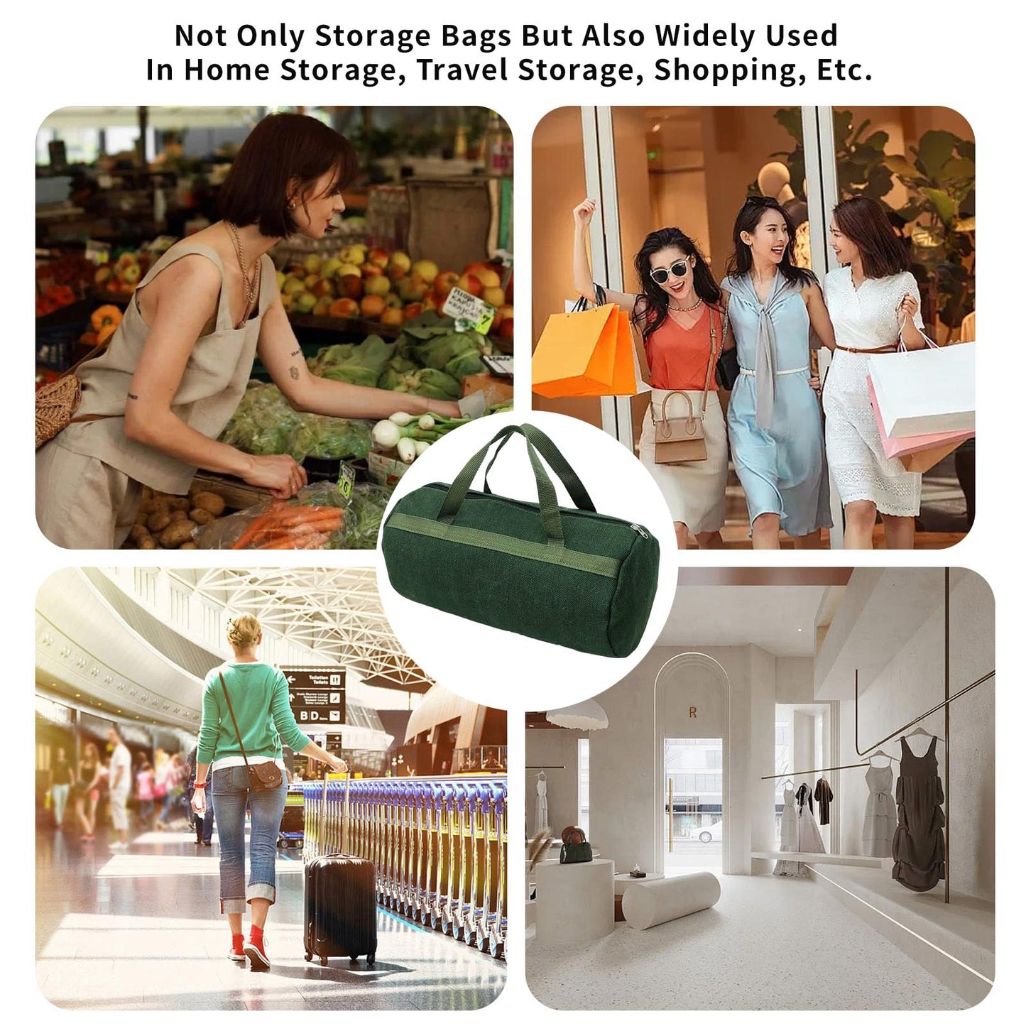 Fvbiywpil Grill Accessory Storage Bag, 24"" Extra Thick Canvas Grill Utensil Storage Bag, Double Zipper Grill Tool Storage Bag, BBQ Tool Storage Bag Carry Bag for Camping Hiking Barbecue, Dark Green