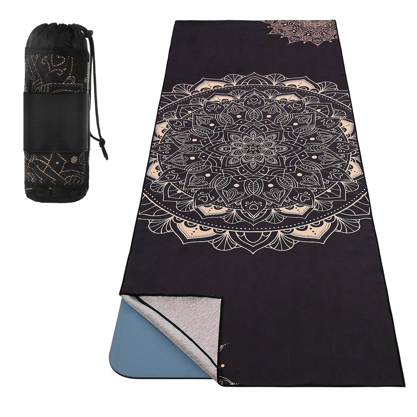 MoKo Yoga Towel, Non Slip Hot Yoga Blanket Printing Pattern Quick Dry with Corner Pocket for Bikram, Pilates, Gym Workout, Outdoor Picnic