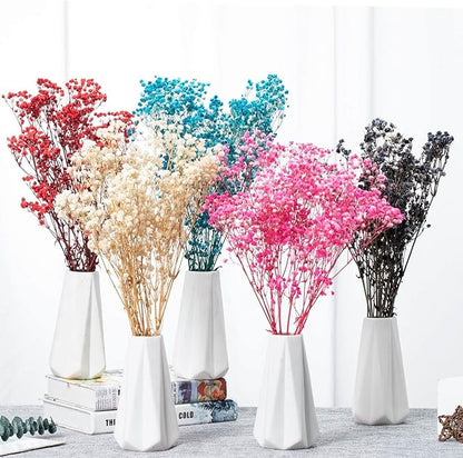 Dried Babys Breath Flowers Bouquet-17 Inch 2500+ Black Dried Flowers, Natural Dry Flowers for Wedding Flowers, Table Vase Decor, DIY Wreath Floral, Home Office Party Garden Decoration