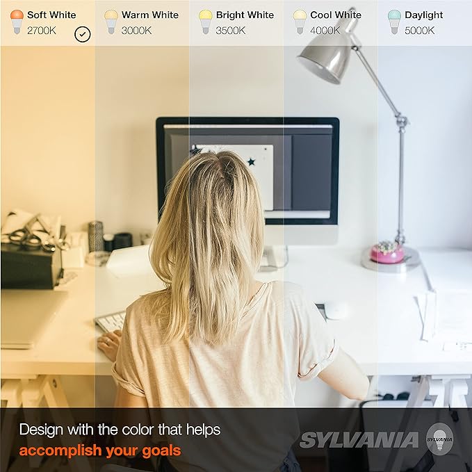 SYLVANIA ECO LED BR30 Light Bulb, 65W = 10W, Dimmable, Frosted Finish, 650 Lumens, 2700K, Soft White - 4 Pack (40870)