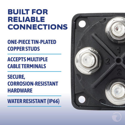 Blue Sea Systems Mini Dual Circuit Plus Battery Switch, Black, 6011200 m‑Series