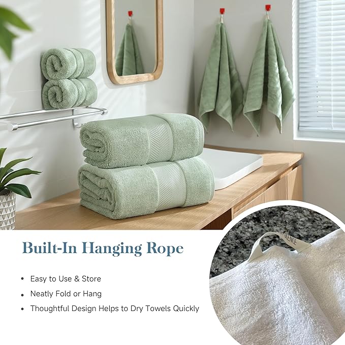 Simple&Opulence 4 Pcs Premium Hand Towels 16"x28", 600 GSM 100% Ring Spun Cotton