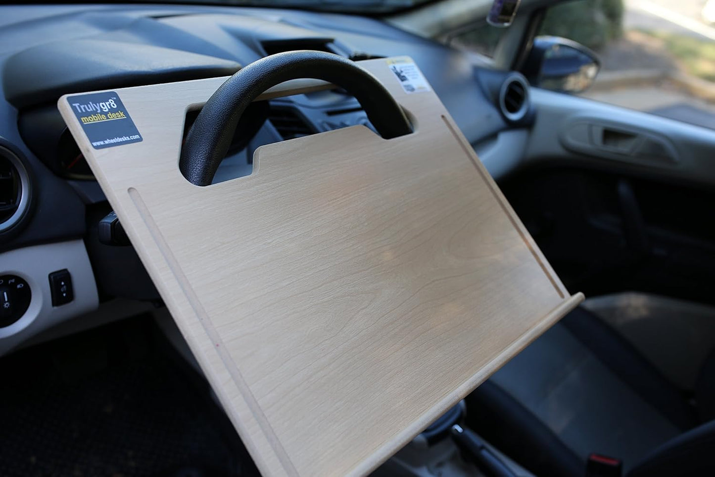 Executive Size (18 1/2" x 14 1/2") Car Table – E-book & Notepad Vehicle Desk - Mobile Office - Steering Wheel Mountable Desk - Portable Automobile Desk For Laptop Computer/iPad - Car Tray