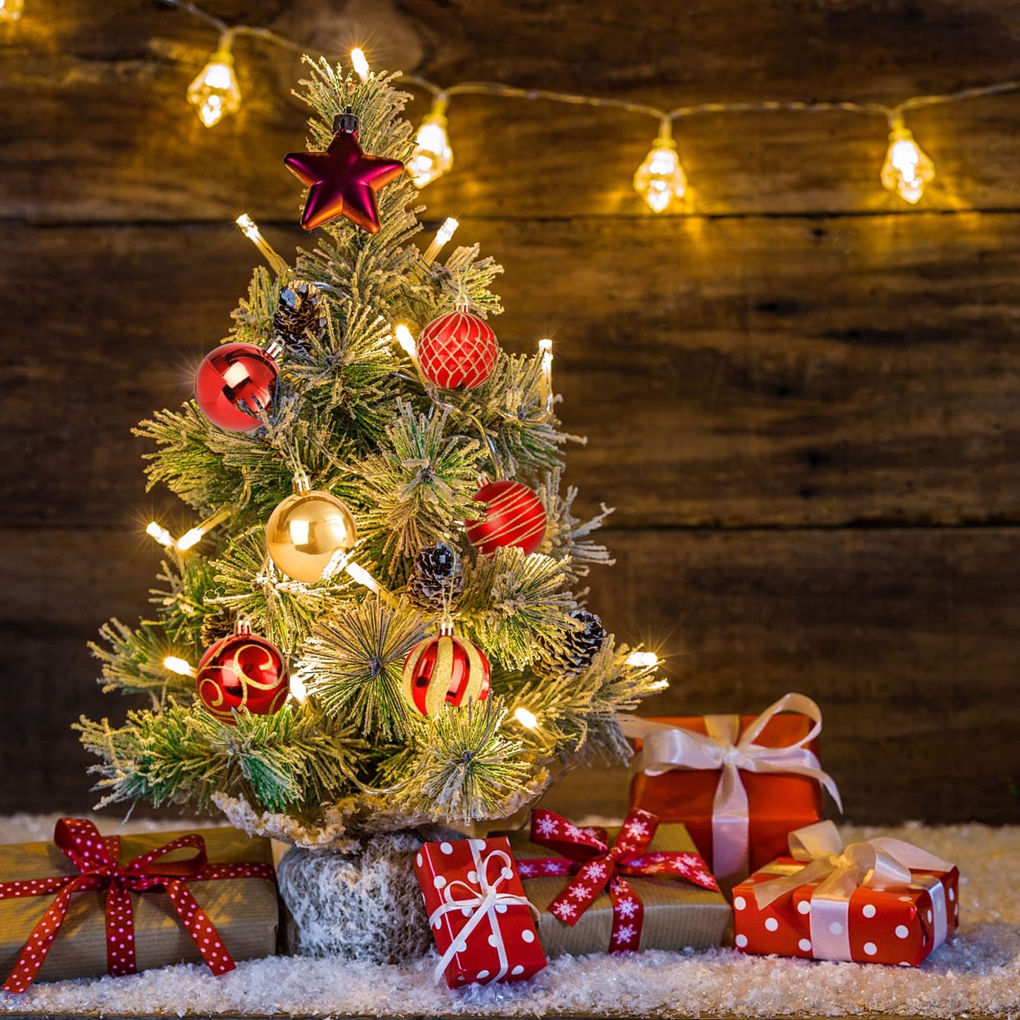 30 PCS Christmas Ball Ornaments Tree Decorations, 60mm/2.36" Classic Red and Gold Shatterproof Christmas Bulbs Ornaments for Xmas Tree Holiday Wreath Decor