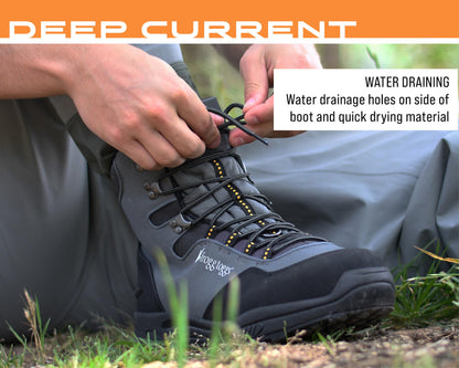 FROGG TOGGS Men's Deep Current Waterproof Fishing Wading Boot for Fishing in Cleated or Felt, Cleated, 7