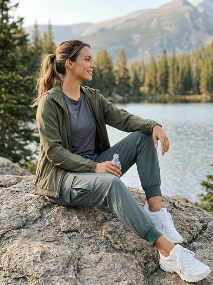 Libin Women's Cargo Joggers Lightweight Quick Dry Hiking Pants Athletic Lounge Casual Travel, Metropolis Gray M