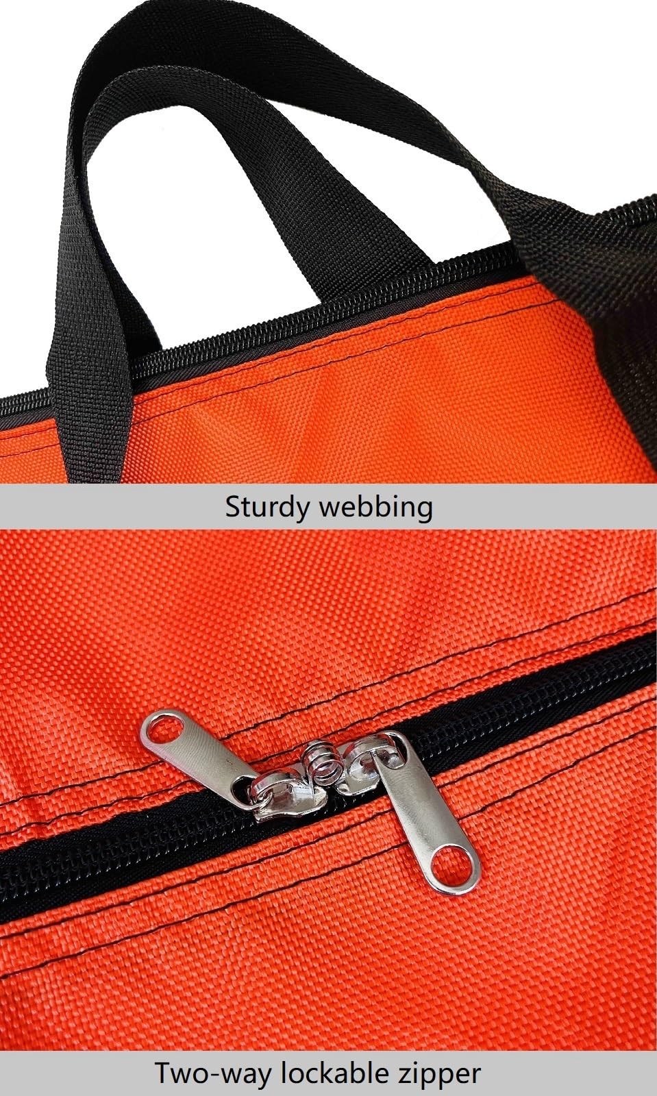 DoYiKe Extra Large Storage Duffle Bag with Zippers and Handles, Orange Big Foldable Duffle Bag for Travel-130L
