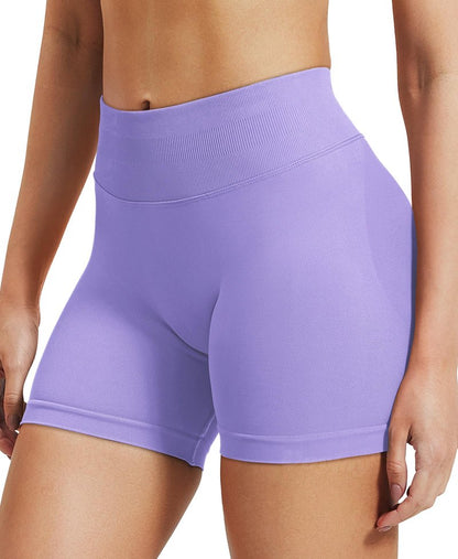VOYJOY Women Workout Impact Shorts 2.5"/ 3.6"/ 4.5"/ 6" Scrunch Butt Lifting Gym Seamless Booty Biker Shorts Light Purple