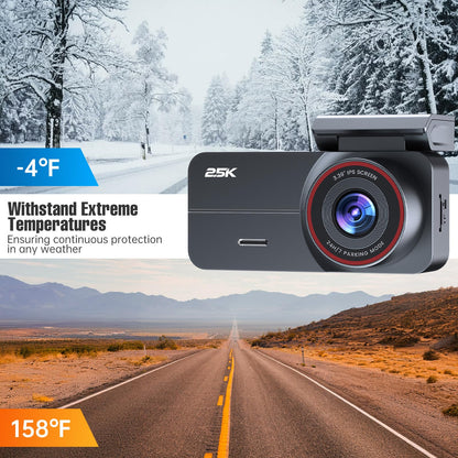 Yonvim Dash Cam Front and Rear 2.5K + 1080P QHD Dual Dash Camera for Cars 3.39” IPS Dashcam, Night Vision, G-Sensor Loop Recording, 64GB Card Included, 160° Wide Angle, 24H Parking Mode