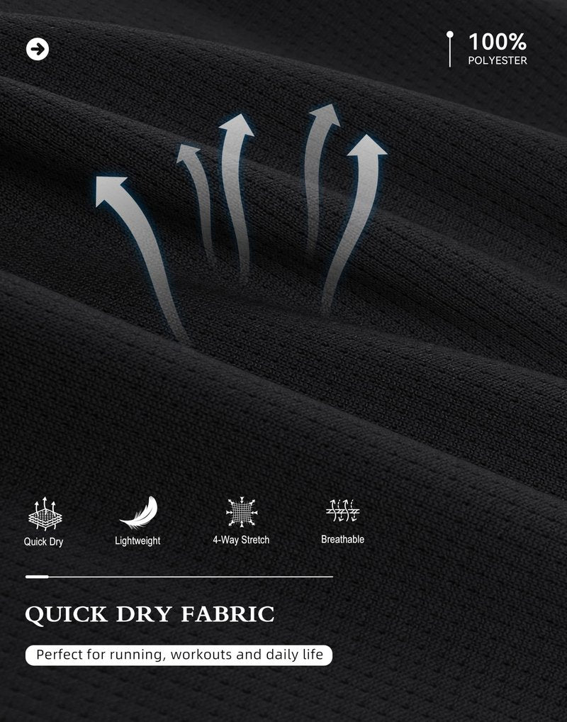G Gradual Men's Running Shirts Long Sleeve Athletic Shirt Lightweight Quick Dry Quarter Zip Pullover for Men Workout Gym Golf(Black,L)