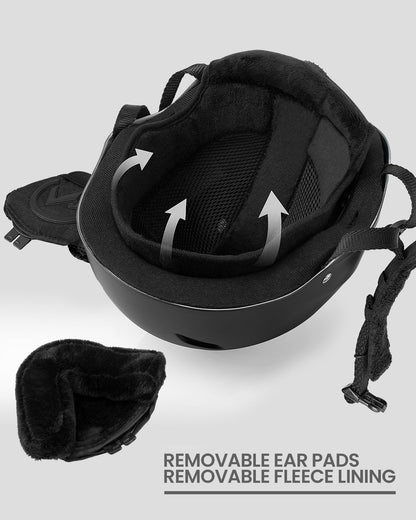 OutdoorMaster Kelvin Ski Helmet - Snowboard Helmet for Men, Women & Youth (Black,M)