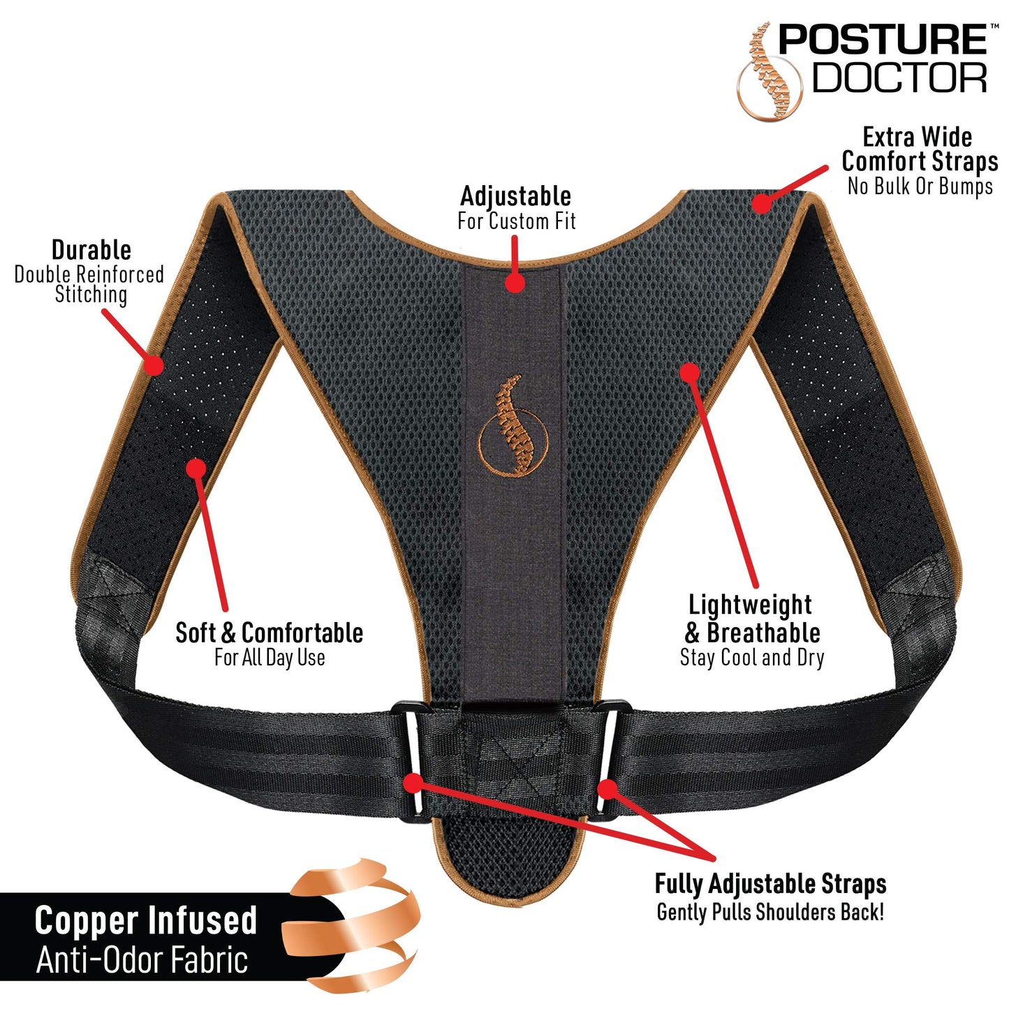 Ontel Posture Doctor Quick & Easy Posture Corrector, Adult, Pack of 1