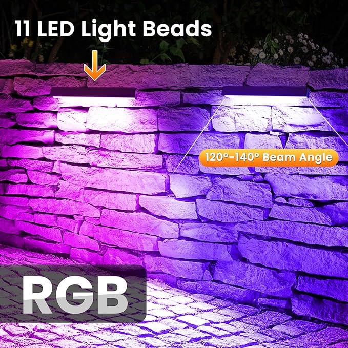 ZZXX 5W Halloween Hardscape Lighting 8 inch RGB Retaining Wall Lights Color Changing Low Voltage Paver Lights 12V Step Light IP68 Waterproof Outdoor with Photocell Sensor for Deck Stair Pathway,8 Pack