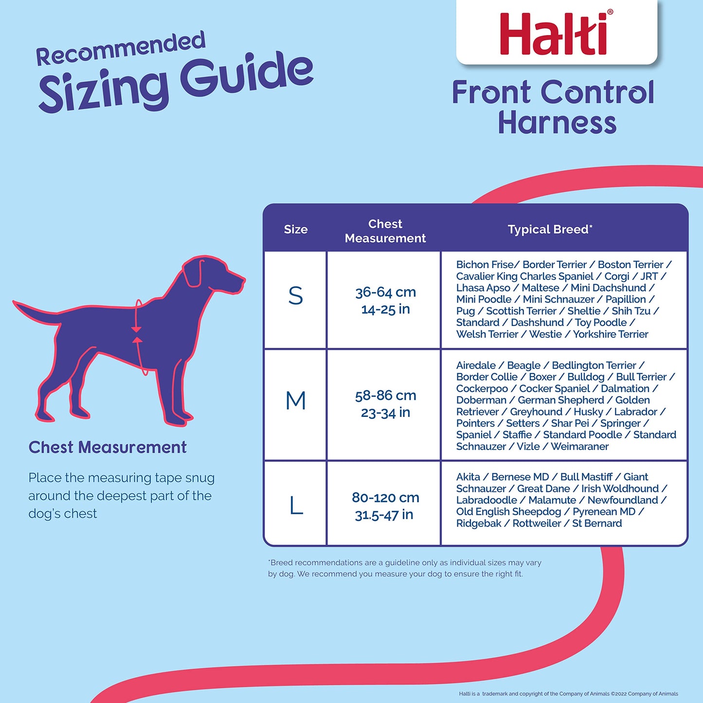 HALTI Front Control Harness - To Stop Your Dog Pulling on the Leash. Adjustable, Lightweight and Easy to Use. Anti-Pull Dog Training Harness for Medium Dogs (Size M)