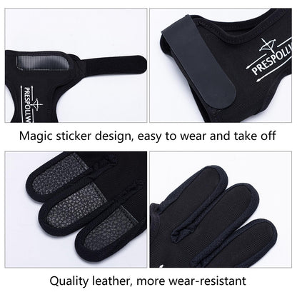 Prespollw Archery Glove Three-Finger Guard – Protective Shooting Glove for Men & Women, Ideal for Recurve & Compound Bow Hunting and Target Practice (X-Large)