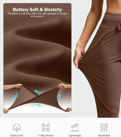 High Waisted Ankle Pants for Women - 7/8 Athletic Style with 2 Pockets & Drawstring | Ideal for Golf & Casual Wear